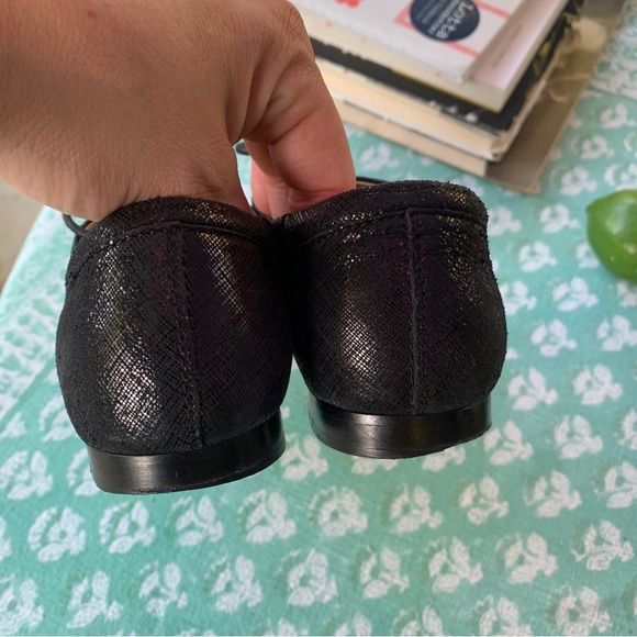 Tods Black Leather Metallic Shimmer Lace Up Oxford - Picture 2 of 13